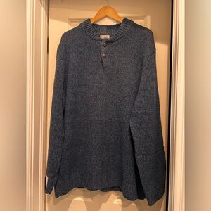 L.L. Bean Navy 100% Lambs Wool Sweater - size XXL